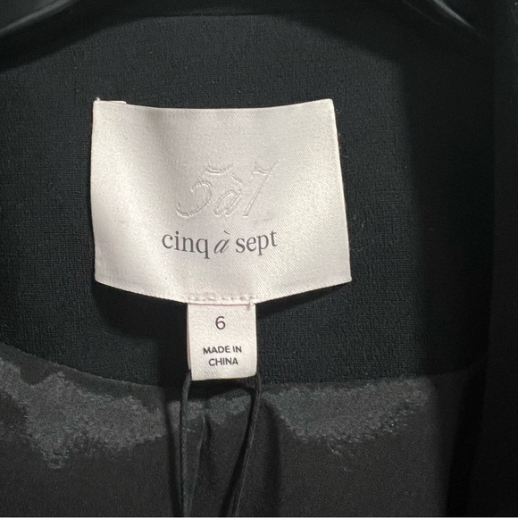 NEW NWT Cinq A Sept Loisa Crystal Embellished Crepe Blazer Jacket In Black - Picture 11 of 14